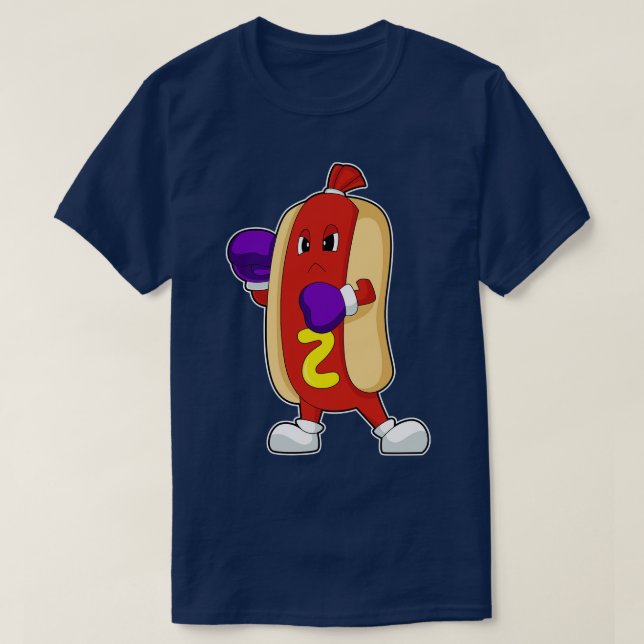 Boxhandschuhe für Hotdog Boxer Boxen 2 T-Shirt (Design vorne)