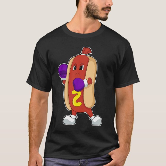 Boxhandschuhe für Hotdog Boxer Boxen T-Shirt (Vorderseite)