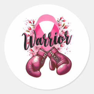 Boxhandschuhe für Krieger rosa, blühende, gespenst Runder Aufkleber