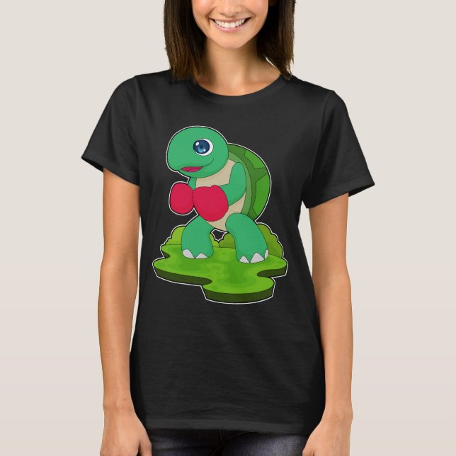 Boxhandschuhe für Turtle Boxer Boxing T-Shirt (Vorderseite)