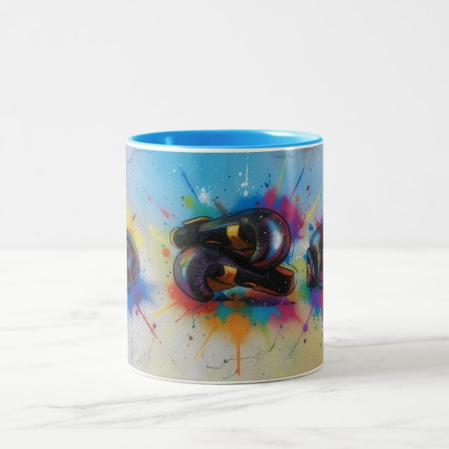 Boxhandschuhe Graffiti-Stil Kunst Tasse (Mittel)