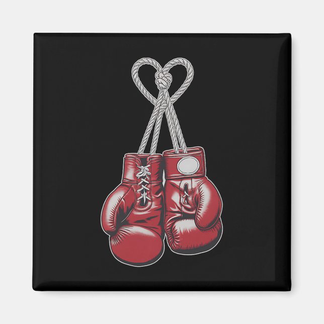 Boxhandschuhe Herz Valentinstag Kämpfer Athle Magnet (Vorne)