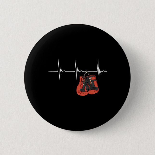 Boxhandschuhe Herzschlag Ekg Pulsschlag Mixed Mart Button (Vorderseite)