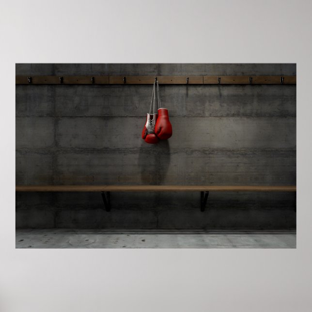 Boxhandschuhe im Umkleidezimmer Poster (Vorne)