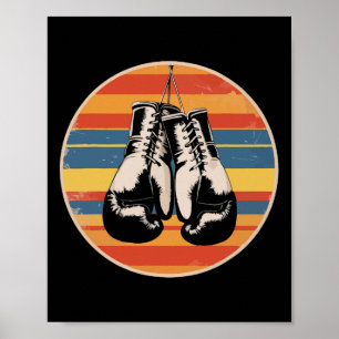 Boxhandschuhe Kickboxen Boxfan Retro-Boxer Poster