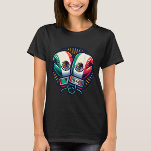 Boxhandschuhe Mexiko Boxen Vintag mexikanische Fla T-Shirt