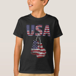 Boxhandschuhe mit amerikanischer Flagge T-Shirt fü