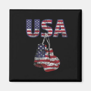 Boxhandschuhe mit amerikanischer Flagge T-Shirt fü Magnet