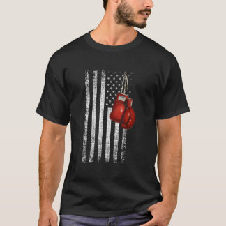 Boxhandschuhe mit bedruckter US-Flagge im Distress T-Shirt