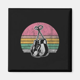 Boxhandschuhe Retrostil Vintage Sonnenuntergangsfa Magnet