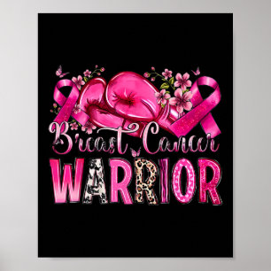 Boxhandschuhe Rosa-Ribbon-Brustkrebs-Kriegerin Aw Poster