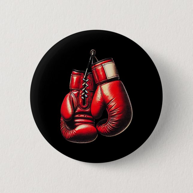 Boxhandschuhe Rot Boxen Sport Boxer Kickboxen  Button (Vorderseite)