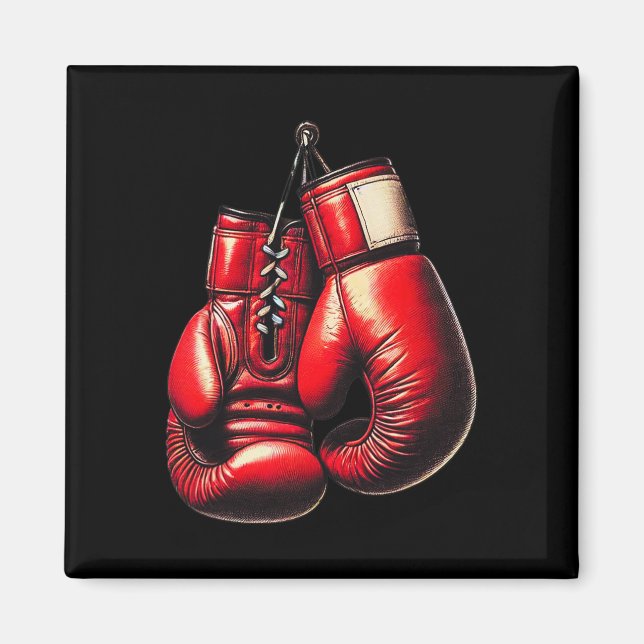 Boxhandschuhe Rot Boxen Sport Boxer Kickboxen  Magnet (Vorne)