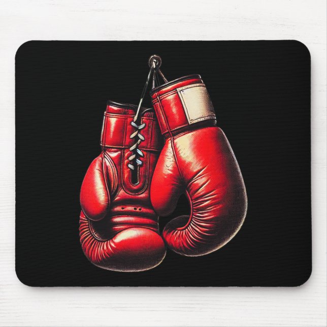 Boxhandschuhe Rotes Boxen Sport Boxen Kickboxing Mousepad (Vorne)