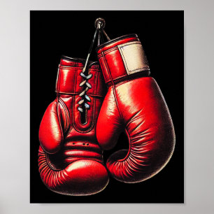 Boxhandschuhe Rotes Boxen Sport Boxen Kickboxing Poster