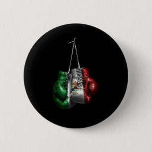 Boxhandschuhe T-Shirt - Mexiko Vintage Flagge für Button