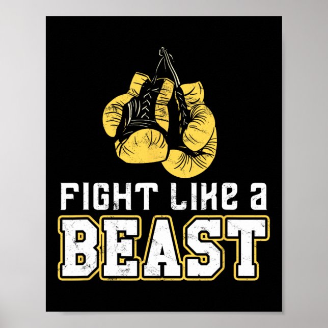Boxhandschuhe Thai Boxing Muay Thai Kickboxen Fech Poster (Vorne)