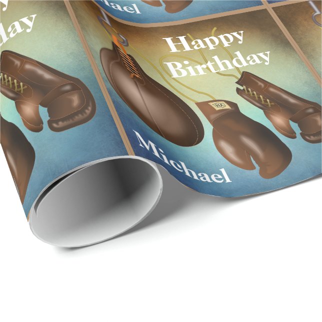 Boxhandschuhe und Taschen-Geschenk Geschenkpapier (Rolleneckpunkt)