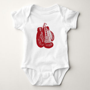 Boxhandschuhe Vintage Rot Gym Baby Bodysuit Strampler