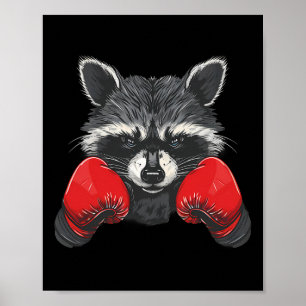 Boxhandschuhliebhaber Waschbär Boxen Kickboxen Lus Poster