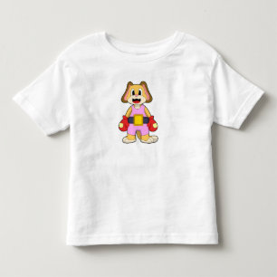 Boxhund mit Boxhandschuhen Kleinkind T-shirt