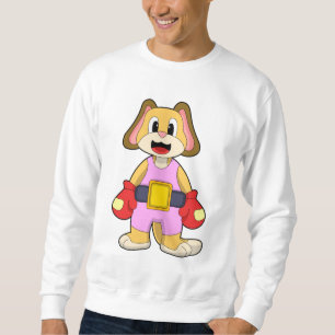 Boxhund mit Boxhandschuhen Sweatshirt