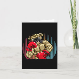 Boxhunde tragen Heavyweight Boxhandschuhe Bulld Karte