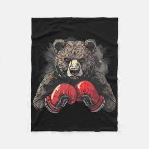 Boxing Bär Liebhaber Boxhandschuhe Kickboxen Lusti Fleecedecke
