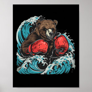 Boxing-Bärenliebhaber Boxhandschuhe Kickboxen Lust Poster