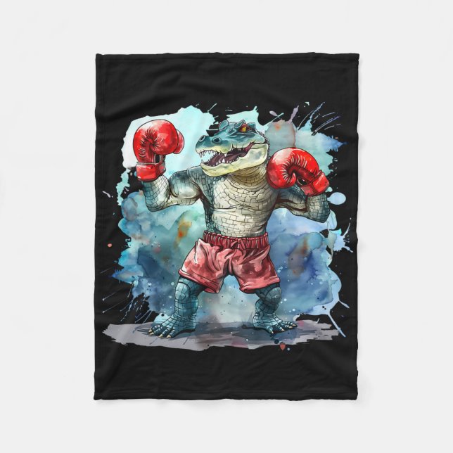Boxing Bear Lover Boxing Gloves Kickboxing Funny B Fleecedecke (Vorderseite)