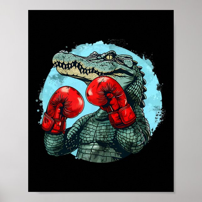 Boxing Bear With Boxing Gloves Kickboxing Funny Bo Poster (Vorne)