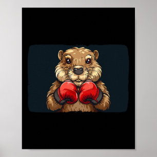 Boxing-Biber-Emblem für eine starke und selbstbewu Poster