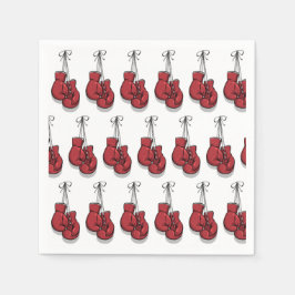 Boxing Birthday Party Red Gloves Serviette