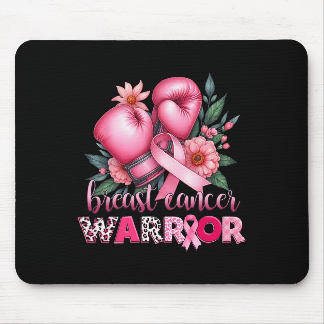 Boxing Brustkrebs Krieger rosa Brustkrebs Aw Mousepad (Vorne)