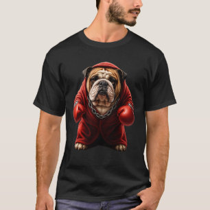 Boxing Bulldog T-Shirt – Rote Hoodie Fighter Hund