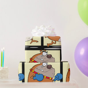 Boxing Bulldog Wrapping Paper Geschenkpapier