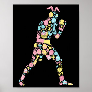 Boxing Bunny Ostereier Osterfeier Mäuse Mens Kid Poster