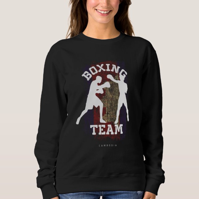 Boxing Cambodia Combat Sports Fighter Boxing Sweatshirt (Vorderseite)