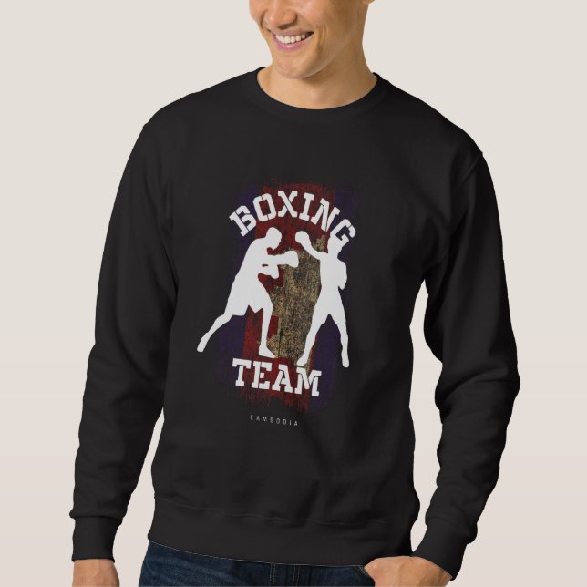 Boxing Cambodia Combat Sports Fighter Boxing Sweatshirt (Vorderseite)