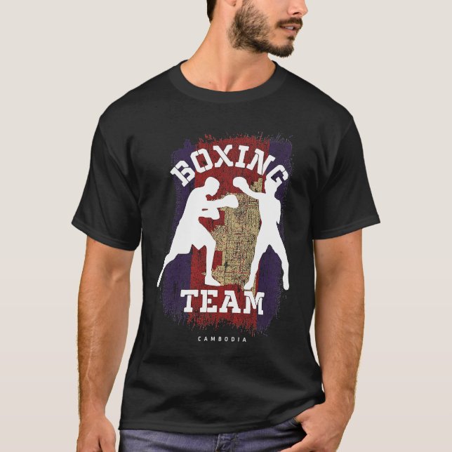 Boxing Cambodia Combat Sports Fighter Boxing T-Shirt (Vorderseite)