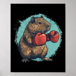 Boxing Capybyra Liebhaber Boxhandschuhe Kickboxen Poster