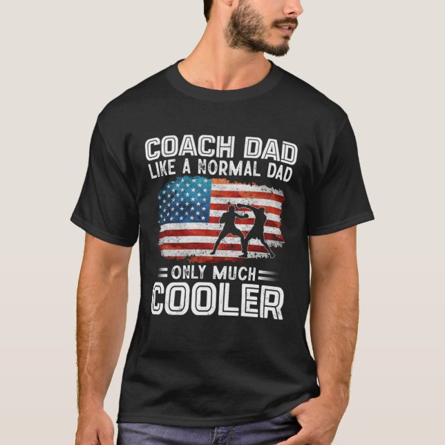 Boxing Coach Dad Boxing Players USA Flag T-Shirt (Vorderseite)