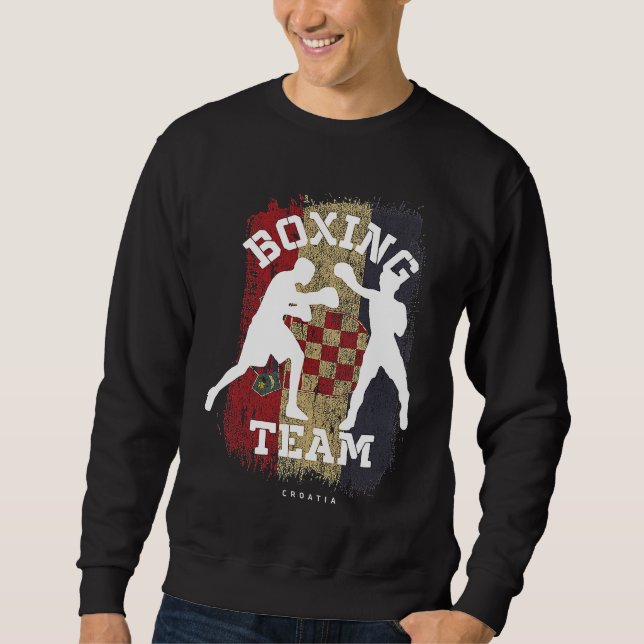 Boxing Croatia Combat Sports Fighter Boxing Sweatshirt (Vorderseite)