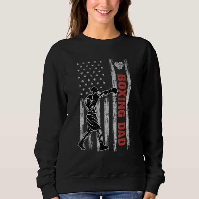 Boxing Dad American Flag Father's Day 4th Of July  Sweatshirt (Vorderseite)