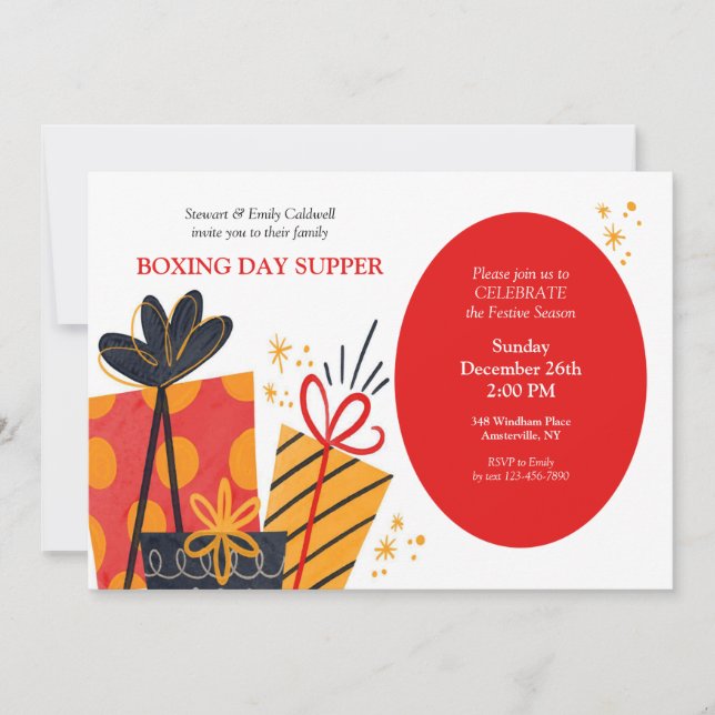 Boxing Day Oval Einladung (Vorderseite)