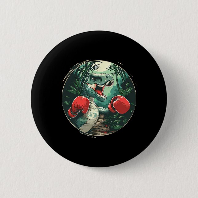 Boxing Dinosaur Boxer Dino Kickboxing T-rex Boxing Button (Vorderseite)