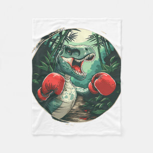 Boxing Dinosaur Boxer Dino Kickboxing T-rex Boxing Fleecedecke