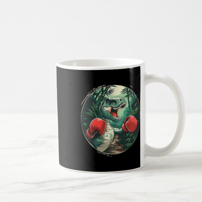 Boxing Dinosaur Boxer Dino Kickboxing T-rex Boxing Kaffeetasse (Rechts)