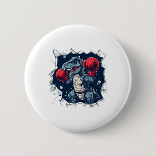 Boxing Dinosaur Boxer T-rex Kickboxing Dino Boxing Button