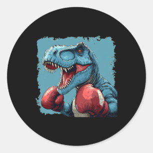 Boxing Dinosaurier Kostüm für Sport Boxer Liebhabe Runder Aufkleber